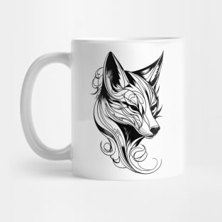 Minimalist Kitsune 3: Modern Interpretation of Japanese Mythical Creature Mug